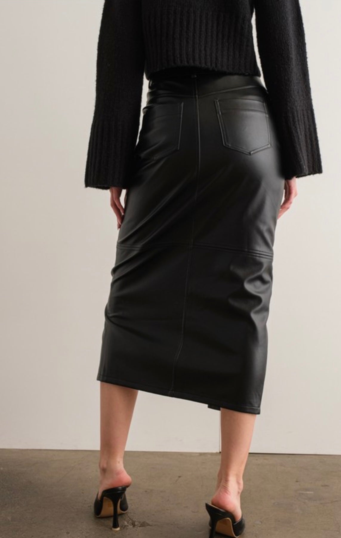 Faux leather skirt
